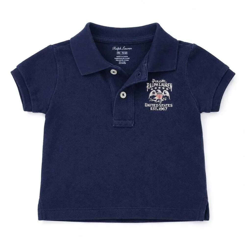 Ralph Lauren Baby Navy Blue Flag Polo Shirt